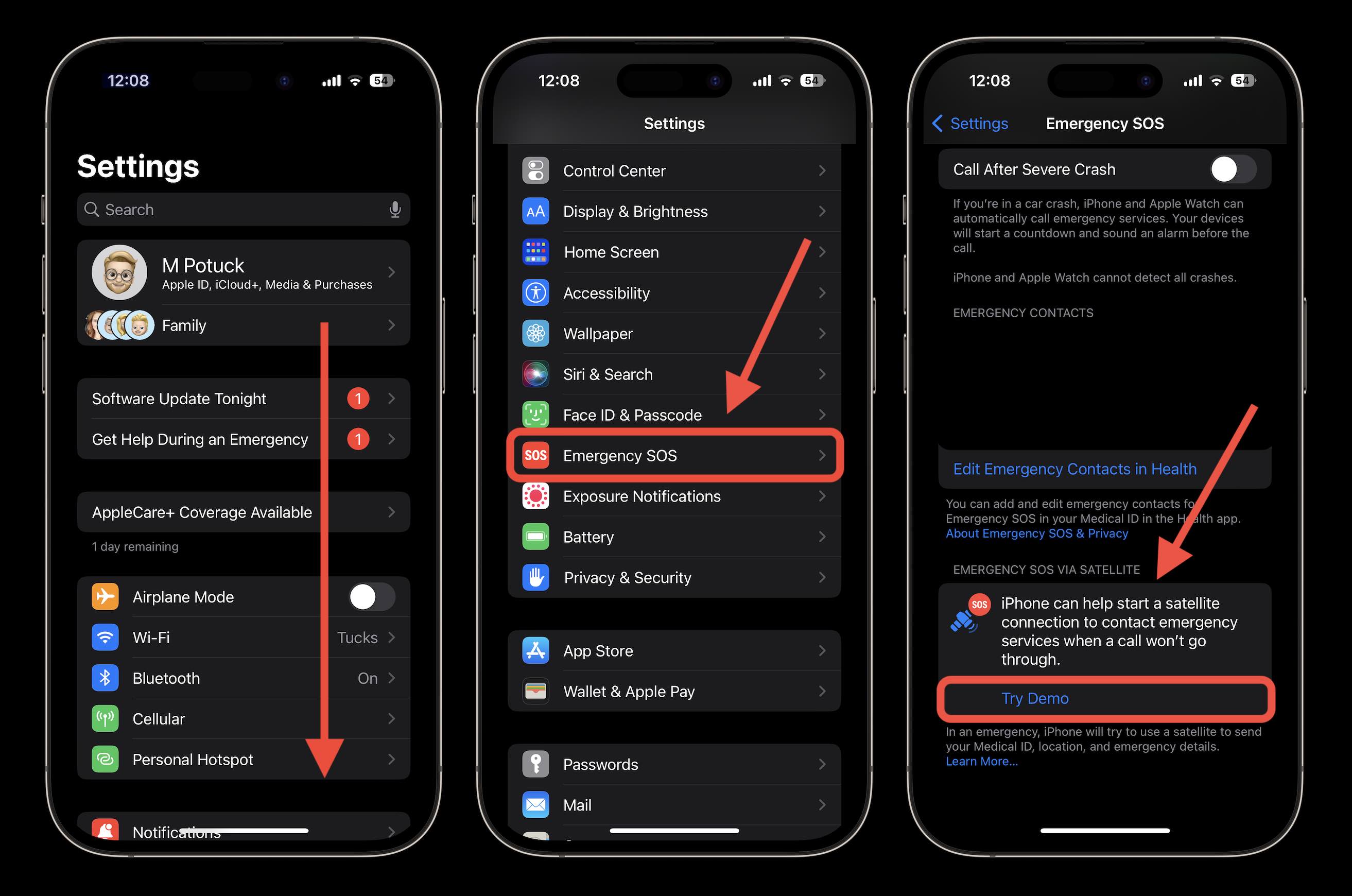 используйте iPhone Emergency SOS через спутник 1