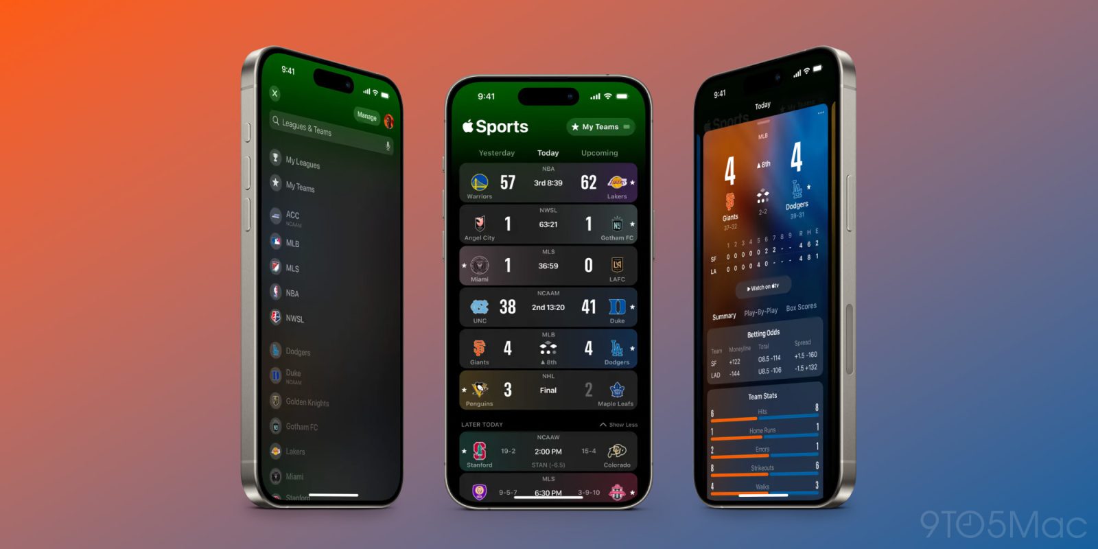 Приложение Apple Sports