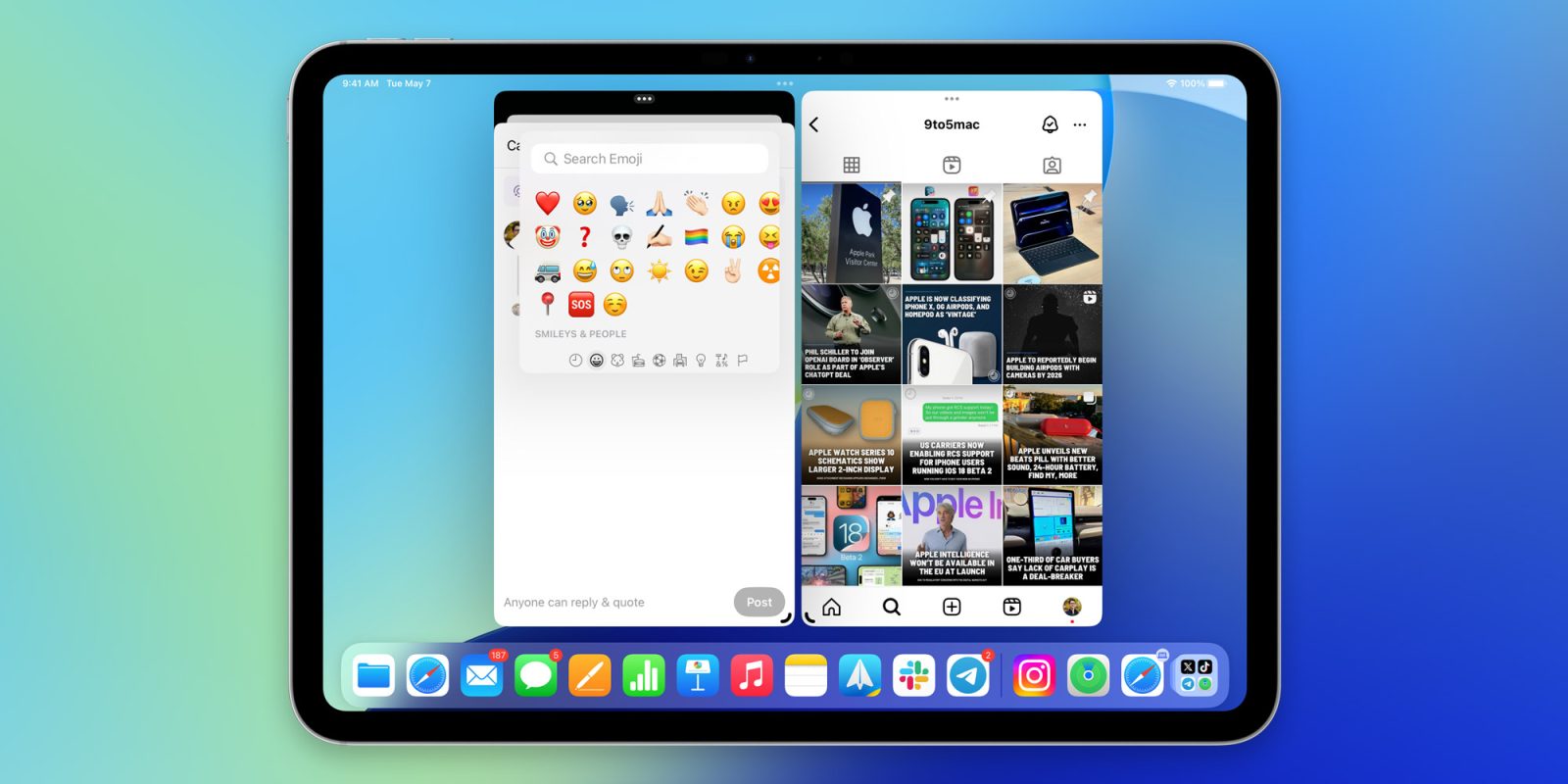 iPadOS 18 упрощает выбор и добавление эмодзи при вводе текста в приложениях iPhone