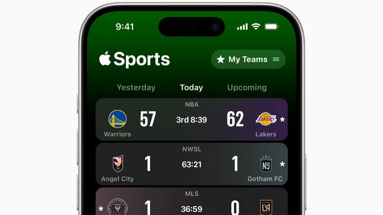 Спортивное приложение использует Live Activities для предоставления последних результатов