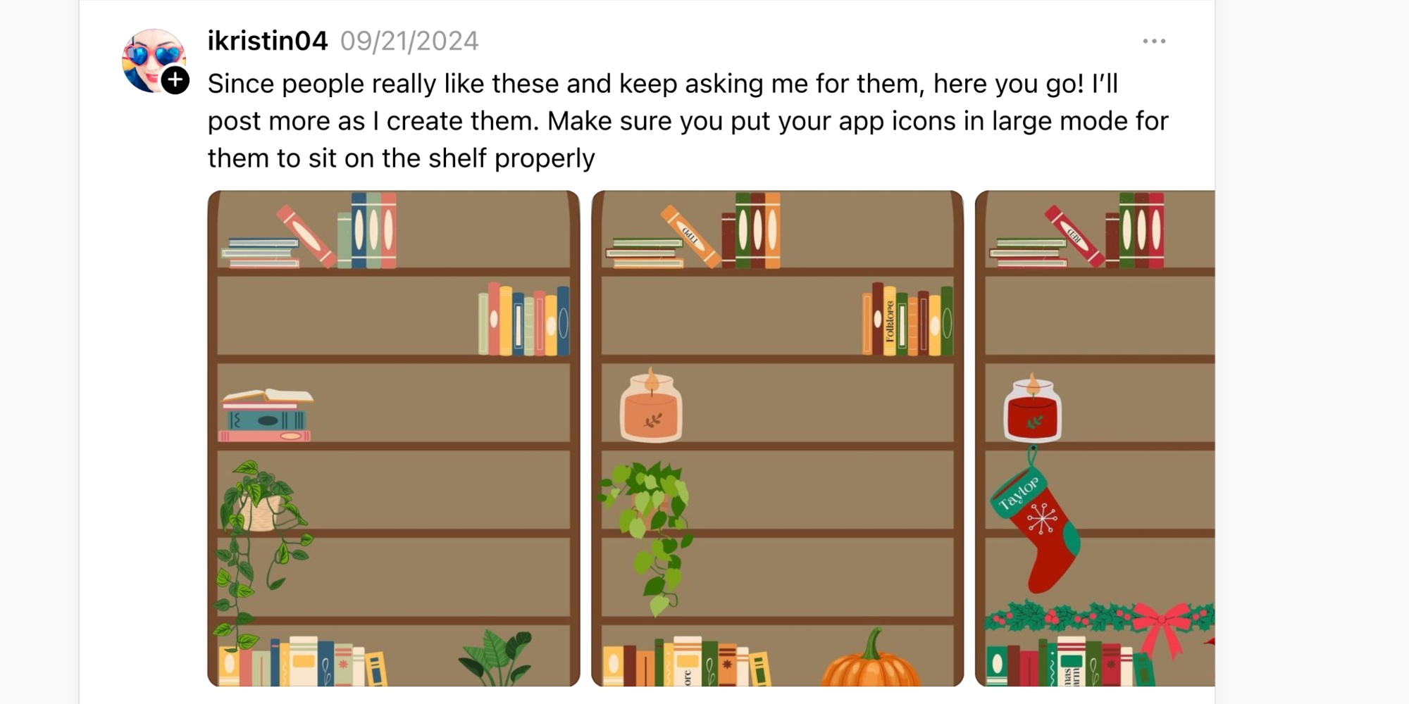 Обои для книжной полки iOS 18