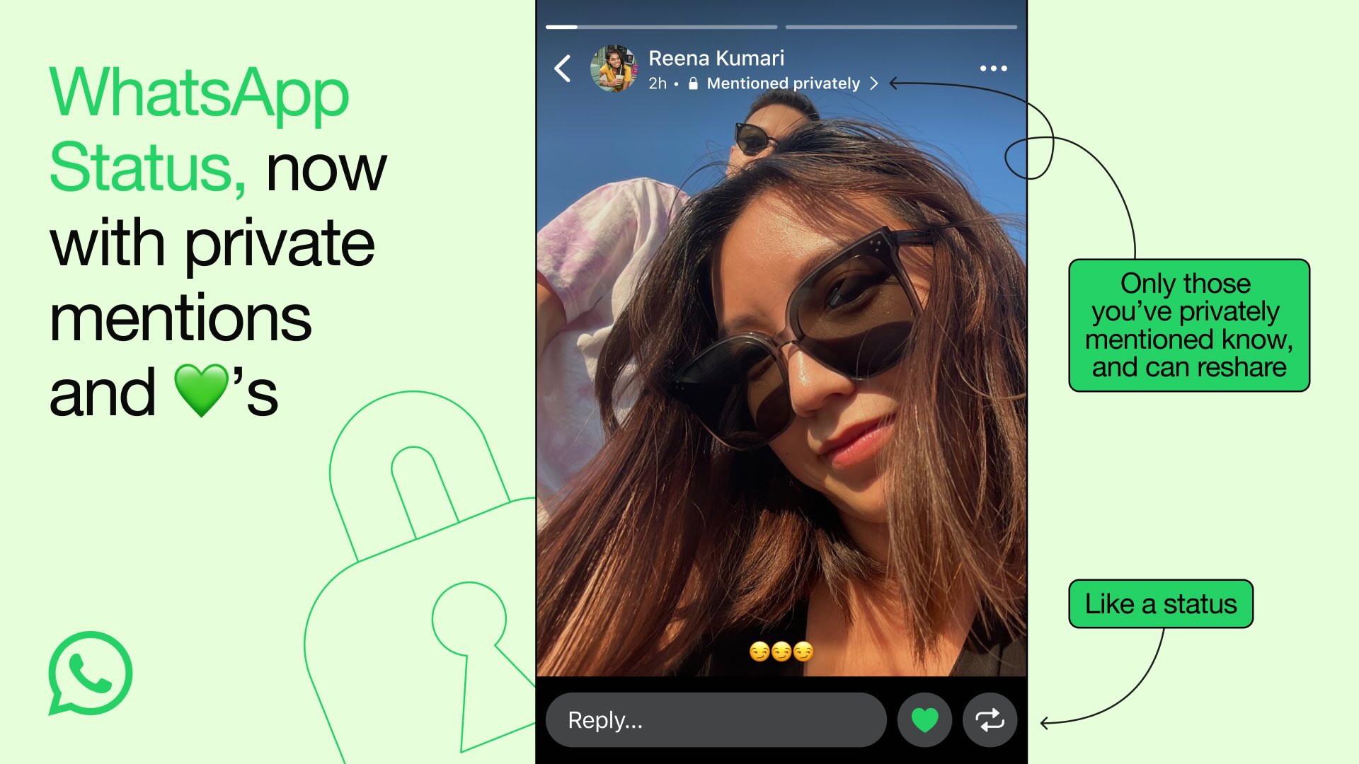 WhatsApp теперь позволяет пользователям упоминать других людей в статусе
