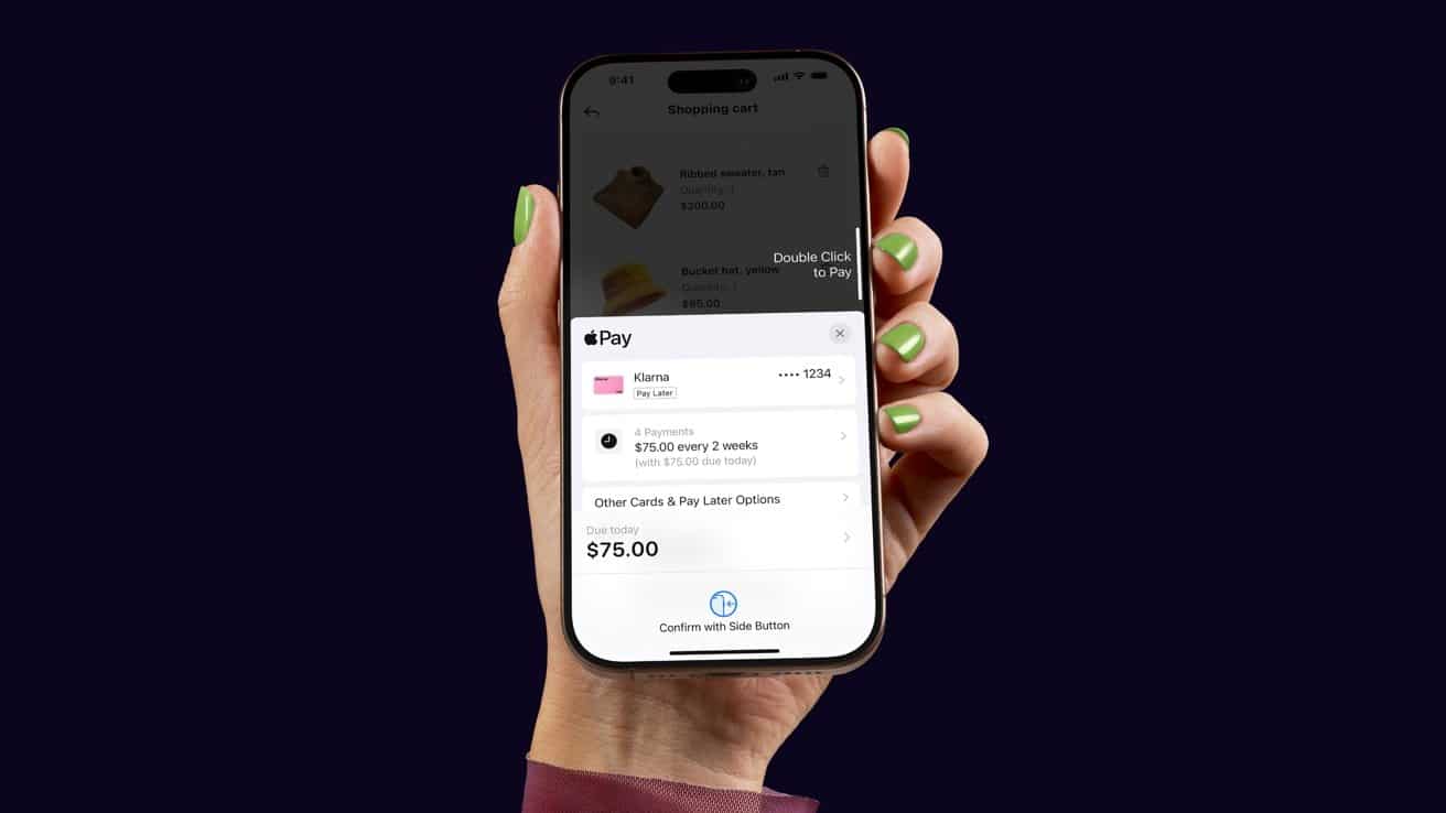 Apple Pay добавляет рассрочку Klarna сейчас, баланс PayPal позже