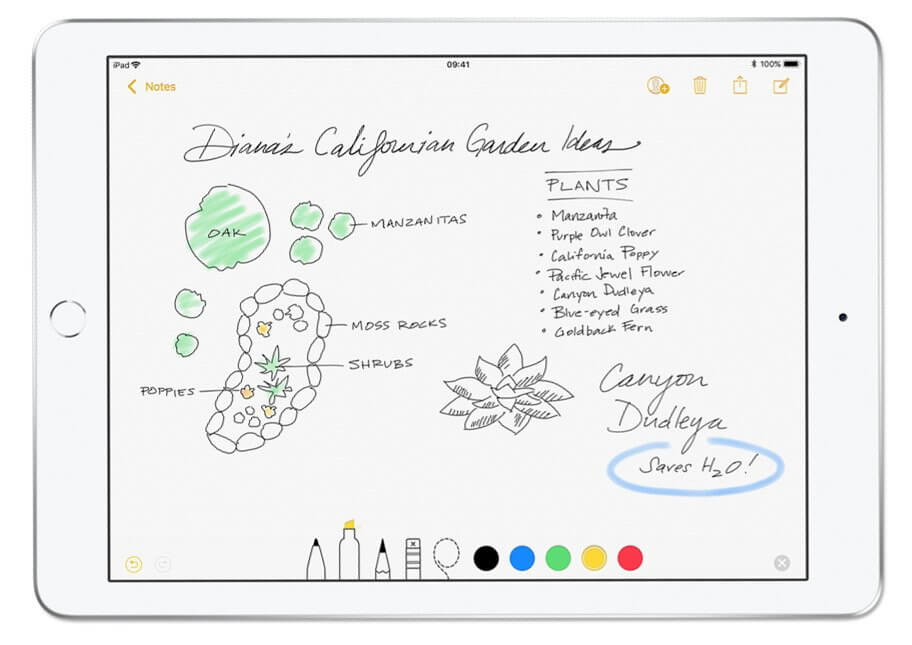 Мгновенно создавайте новые заметки с помощью Apple Pencil на iPad.