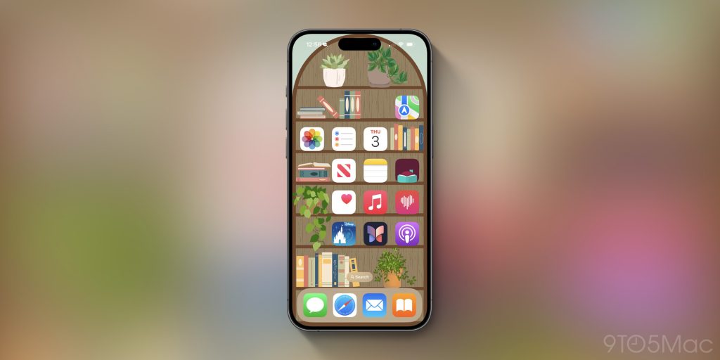 Домашние экраны книжной полки iOS 18