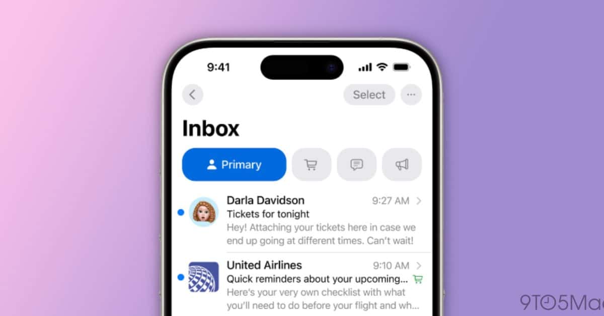 Бета-версия iOS 18.2 включает обновленное приложение «Почта» с интеллектуальными категориями.