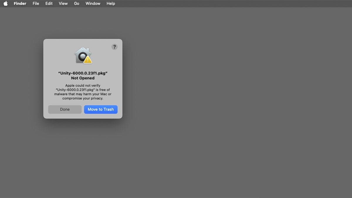 Непроверенное приложение-установщик macOS.