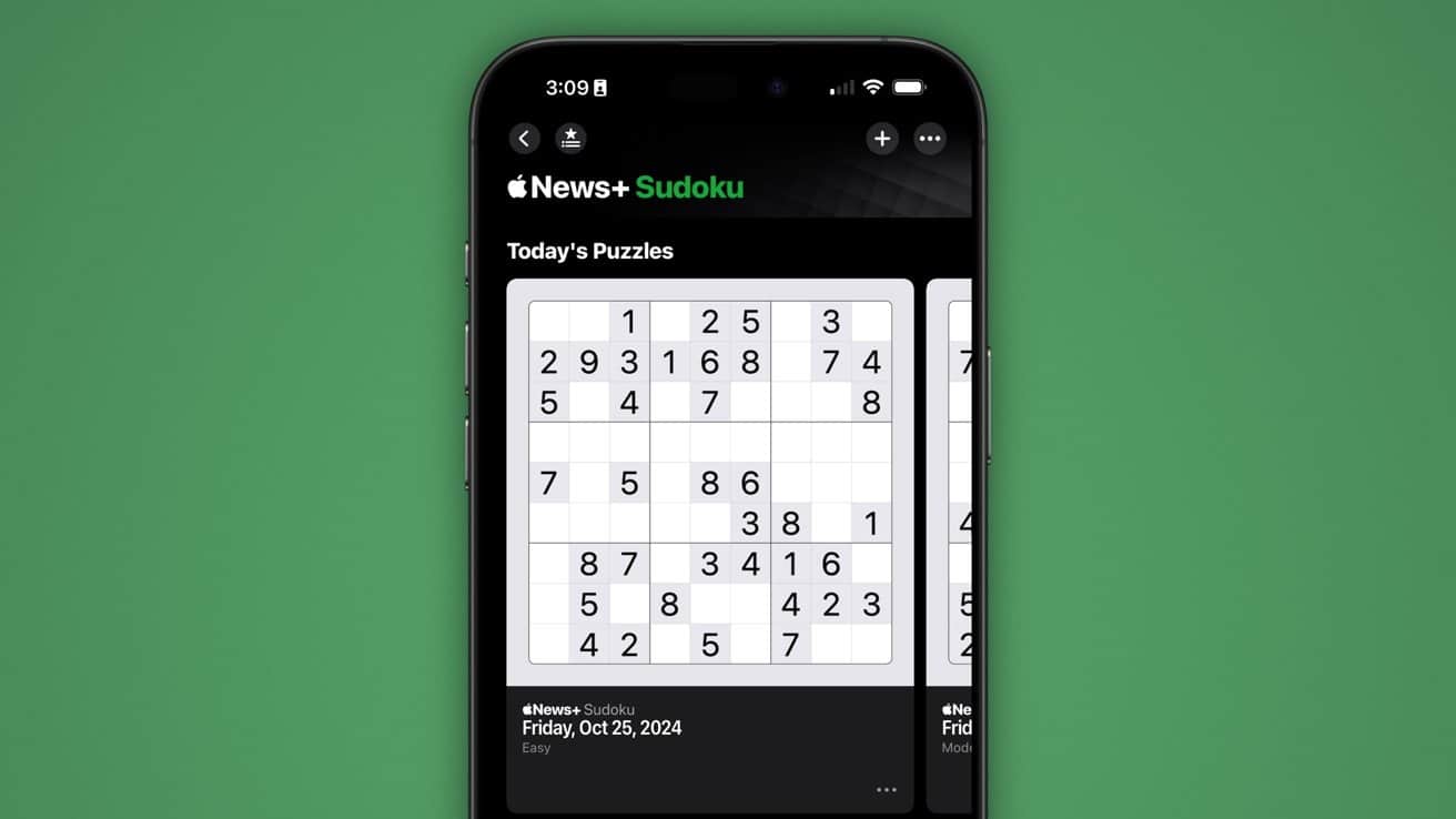 Apple News+ добавляет судоку в коллекцию головоломок iOS 18.2