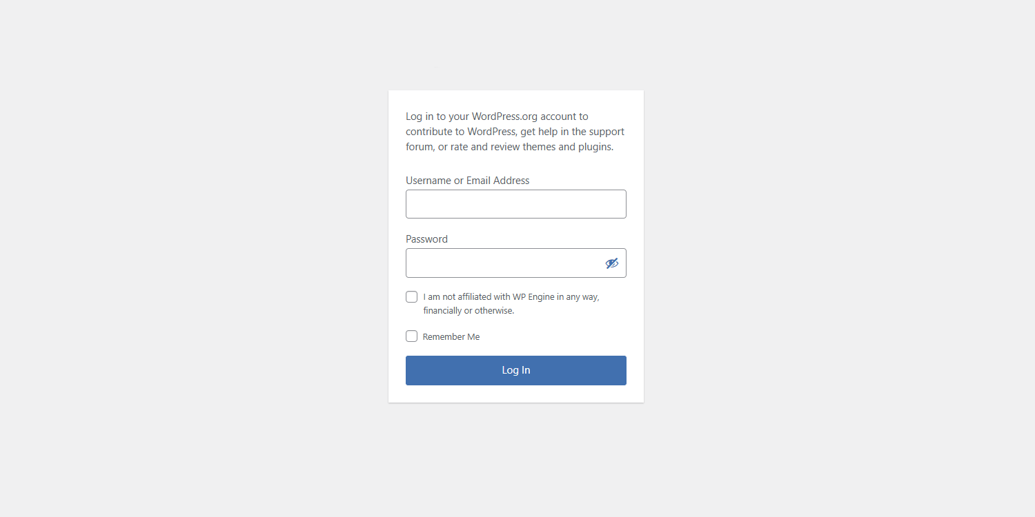 WordPress против WP Engine | Показан новый логин