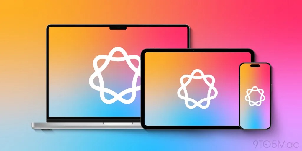 Действительно ли Apple отстала на два года в области искусственного интеллекта | Логотипы Apple Intelligence на Mac, iPad и iPhone