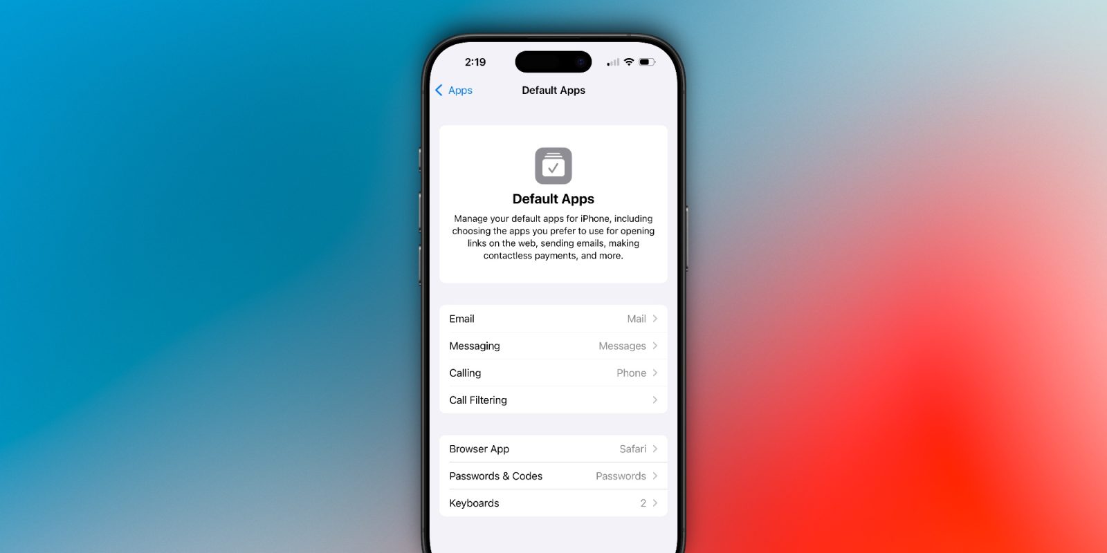 Приложения iOS 18.2 по умолчанию