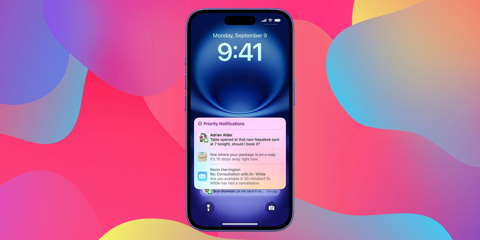 Покупатели смартфонов об ИИ | Приоритетные уведомления, отображаемые на iPhone 16