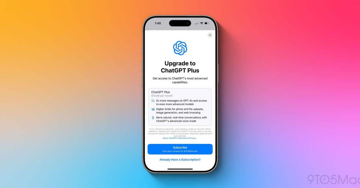 Бета-версия iOS 18.2 добавляет опцию «Обновить до ChatGPT Plus» в приложении «Настройки»