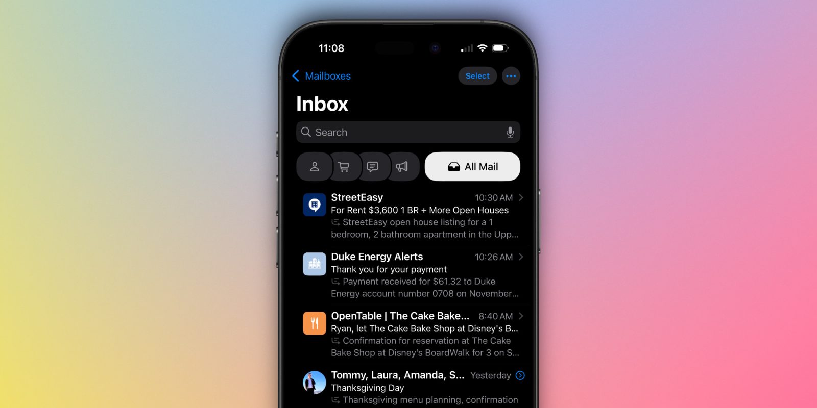 Почта iOS 18.2