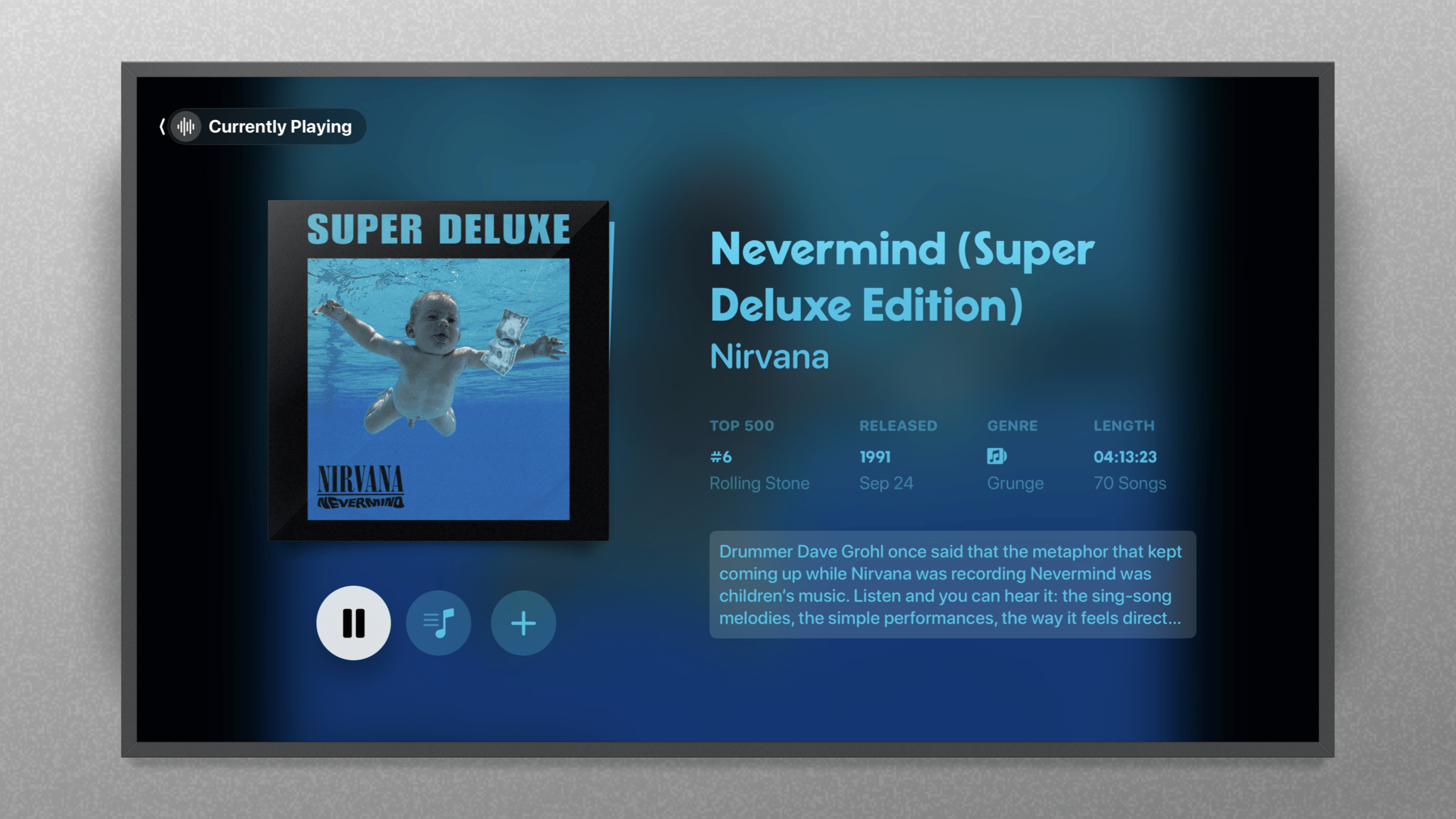 NowPlaying for Apple TV предлагает слушать альбомы целиком.