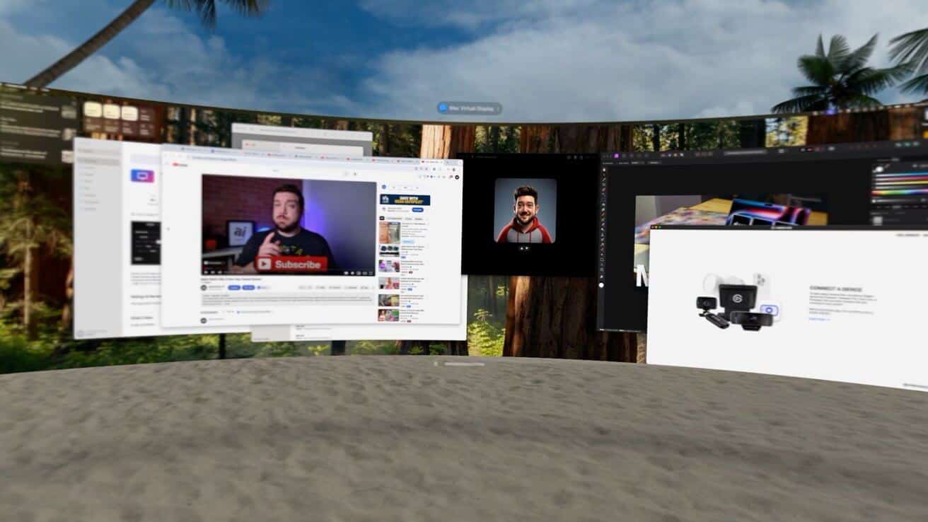 Тестирование сверхширокого зеркала на Apple Vision Pro