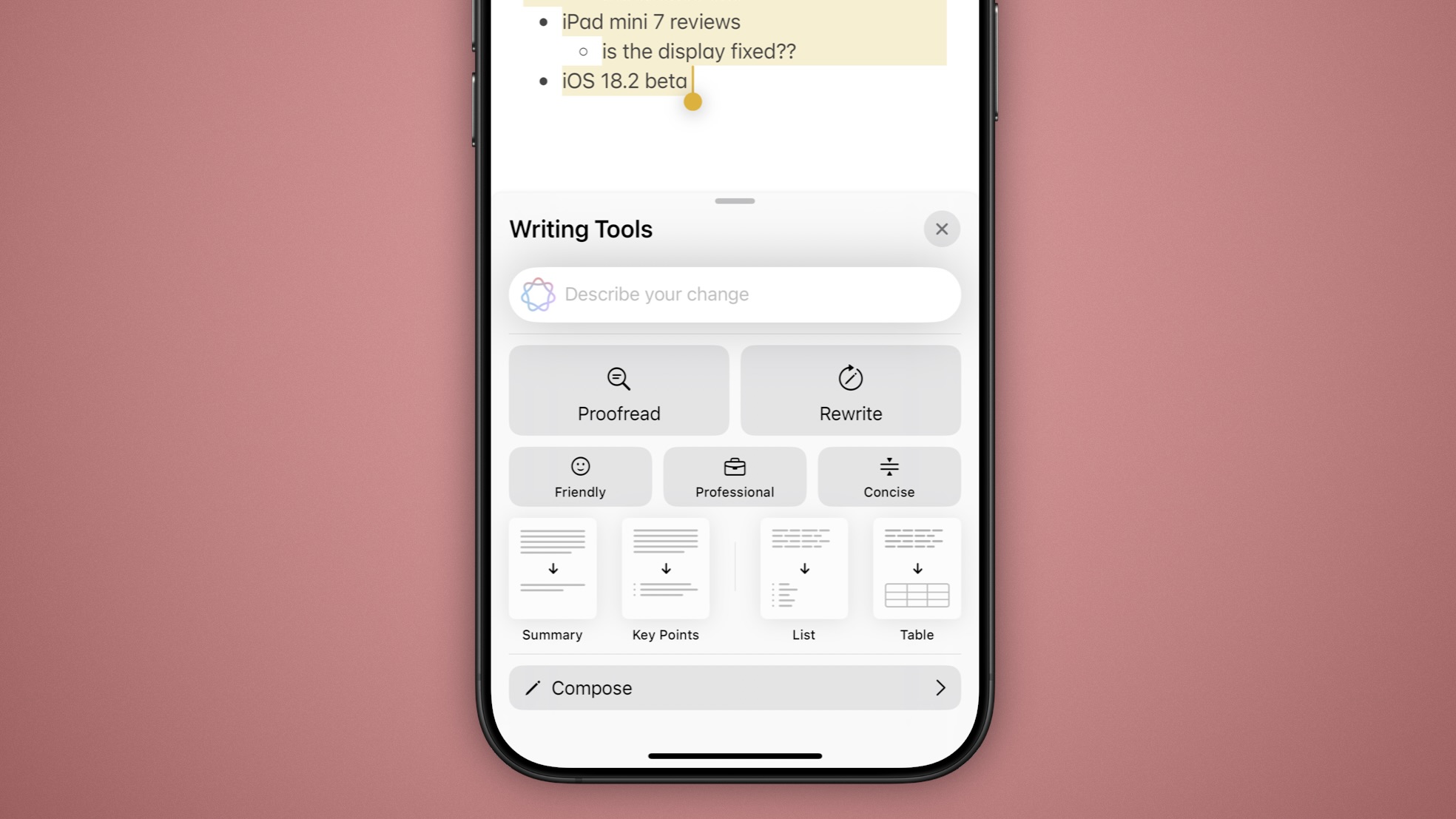 Инструменты для письма iOS