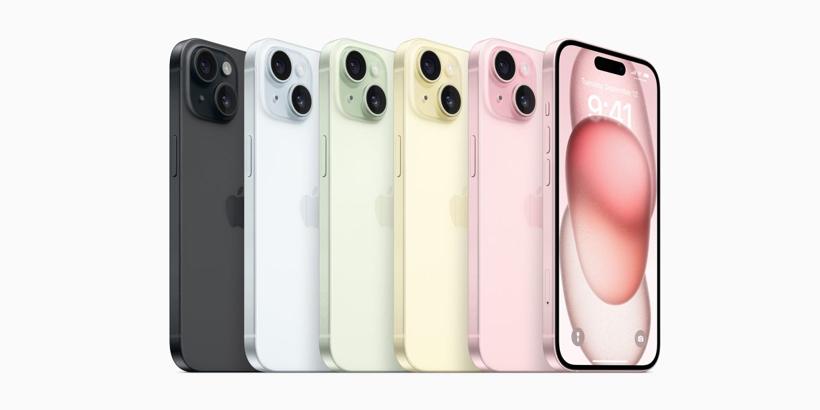 В тройку самых продаваемых смартфонов в мире вошли прошлогодние iPhone | Показан базовый iPhone 15 в разных цветах