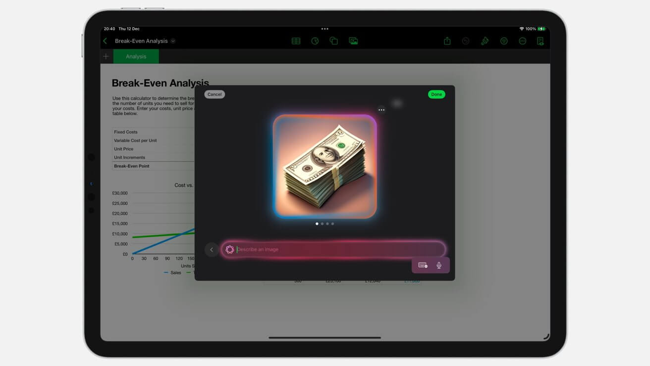 В Numbers, Pages и Keynote используются возможности Apple Intelligence