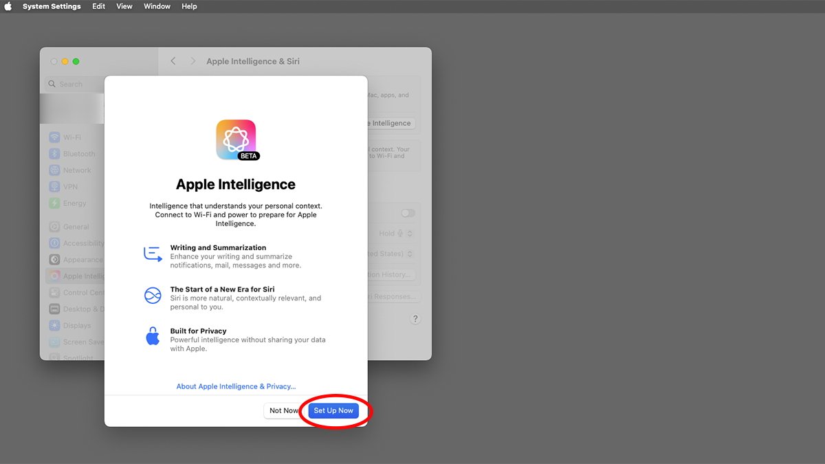Краткое описание функций Apple Intelligence, которые необходимо установить.