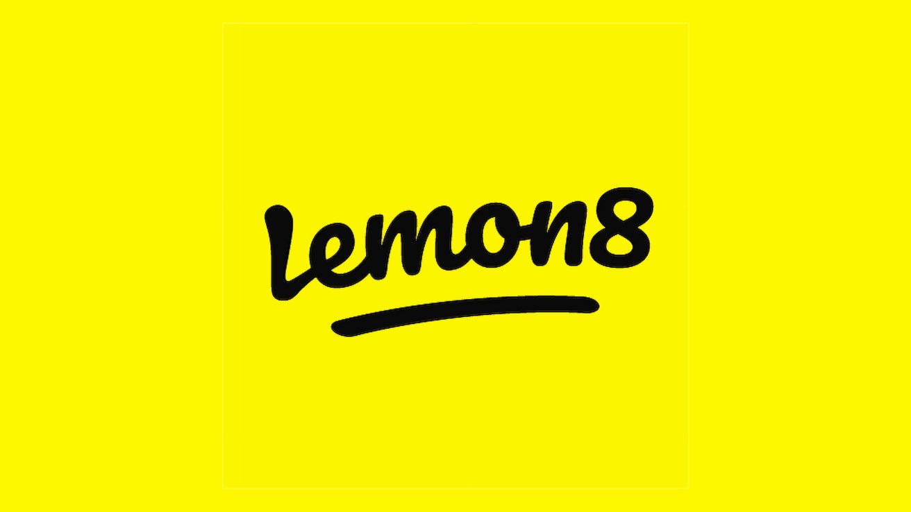 Черный курсив «Lemon8» на ярко-желтом фоне со стилизованным подчеркиванием внизу.