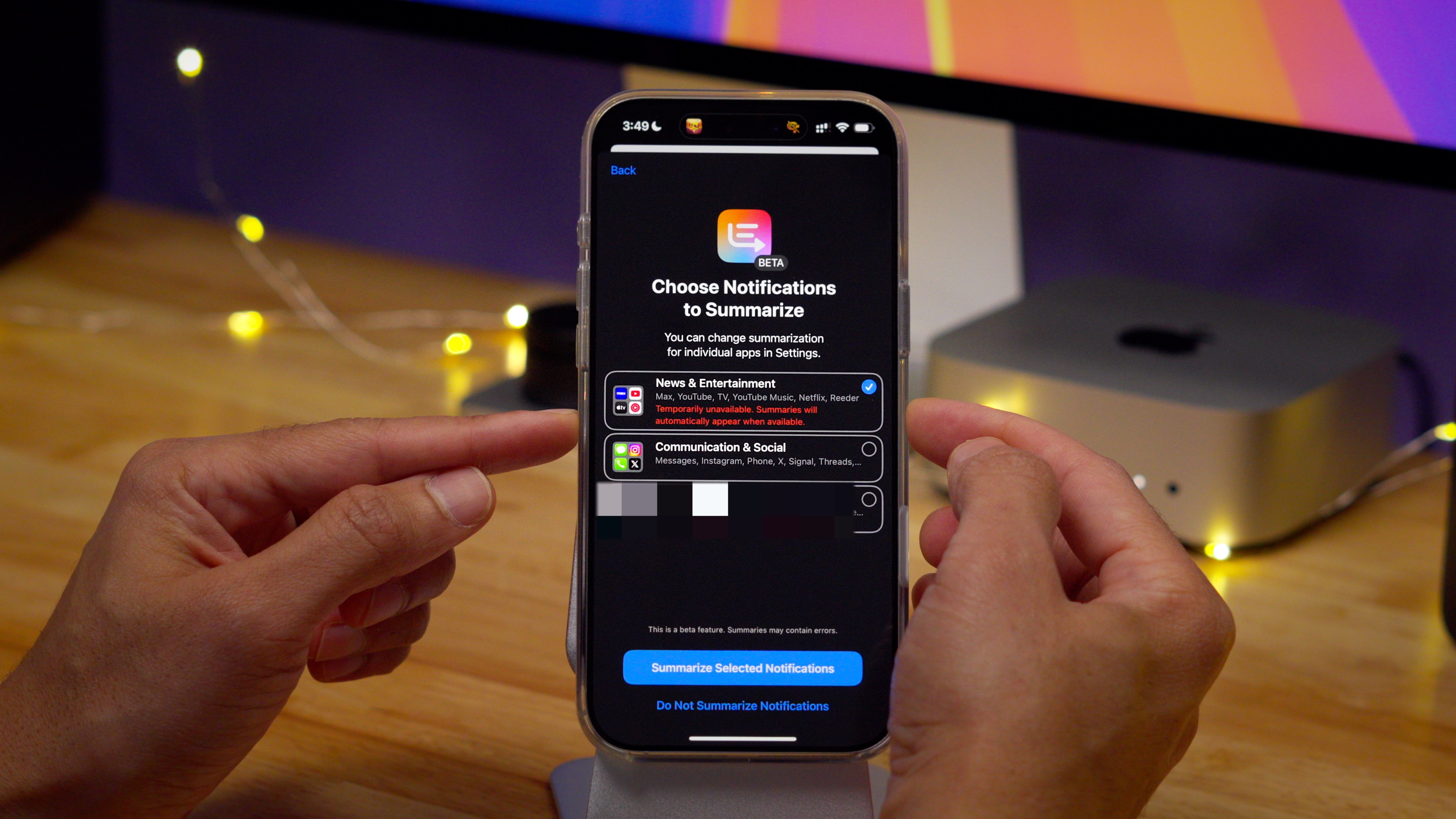 В iOS 18.3 Beta 3 временно отключены категории для сводок уведомлений