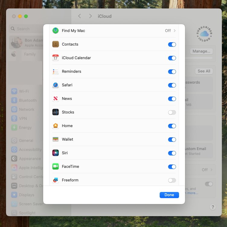 Системные настройки открыты на Mac