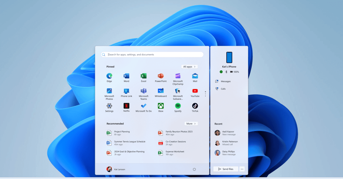 Интеграция телефона в меню "Пуск" Windows 11 теперь включает поддержку iPhone