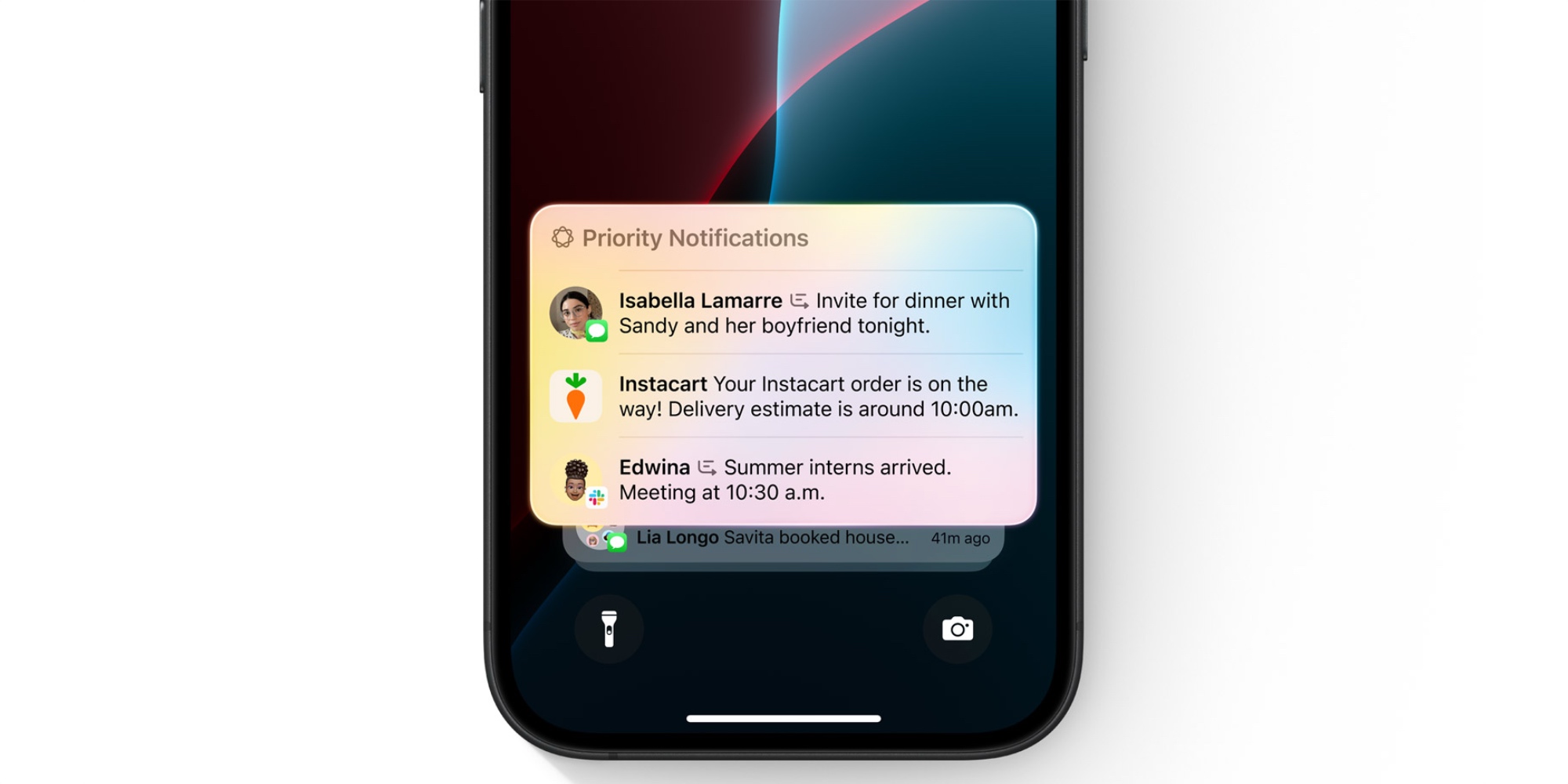 Приоритетные уведомления Интеллект Apple