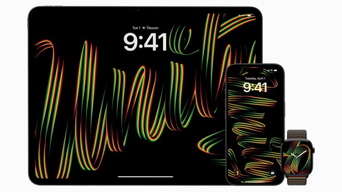 Черный ремешок для Apple Watch Unity оснащен петлями для изменения цвета