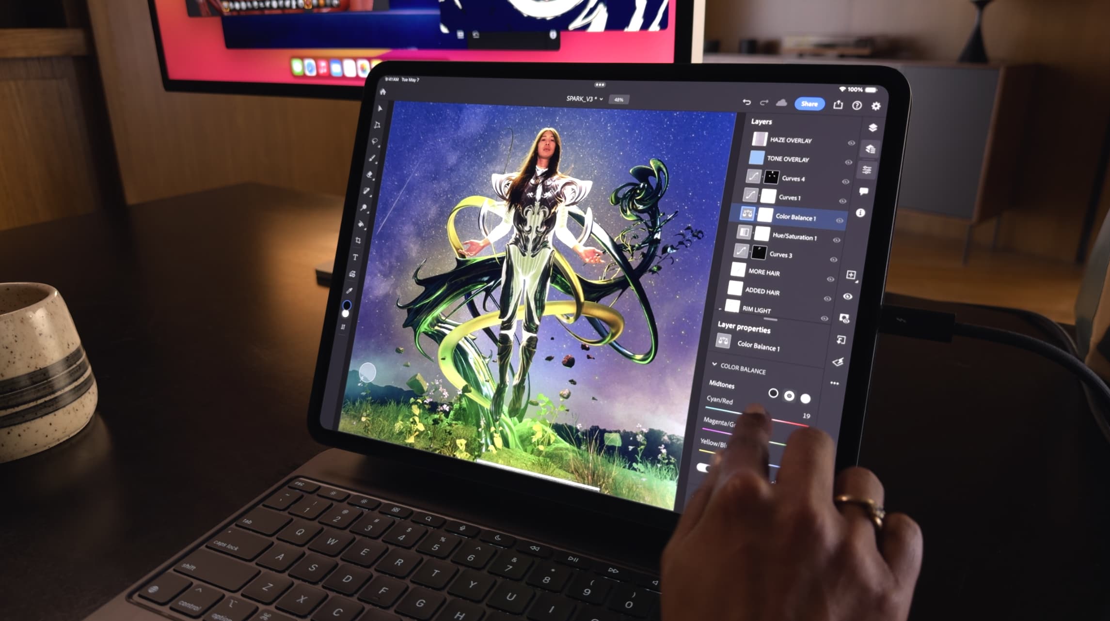 M4 iPad Pro работает в профессиональном приложении