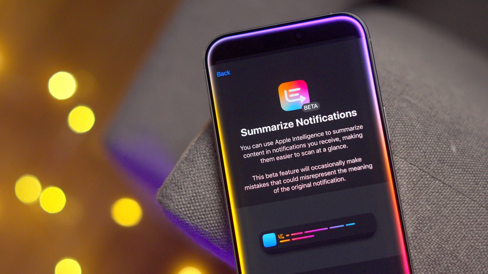 iOS 18.3 Beta 3 Сводка уведомлений Герой заставки