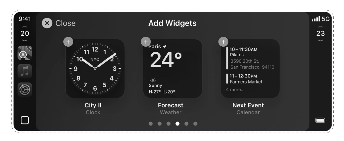 Виджеты CarPlay 2