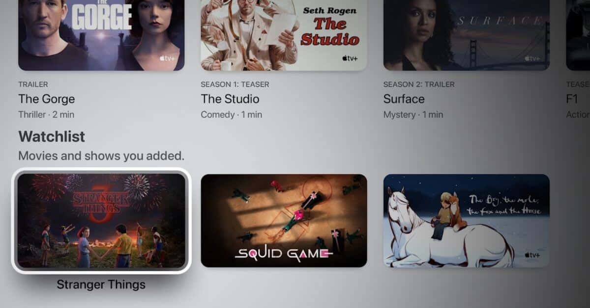 Сериалы Netflix начинают появляться в унифицированном списке Watchlist приложения Apple TV