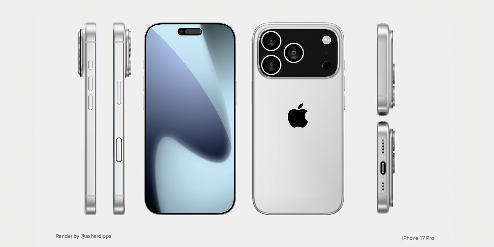 Рендер претендует на то, чтобы показать дизайн iPhone 17 Pro | Создано Ашером Диппри