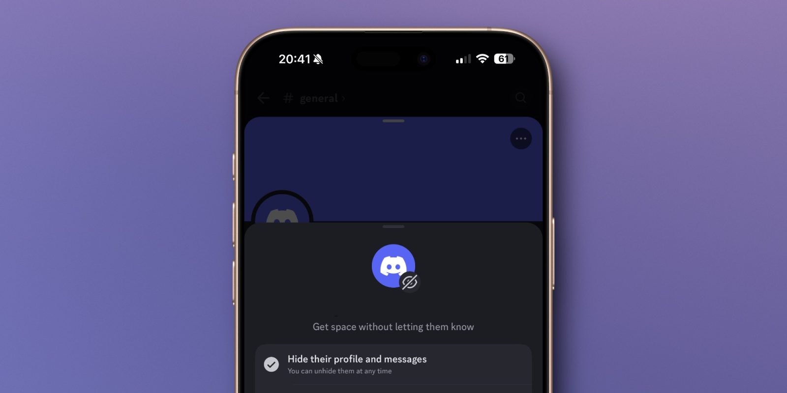 Кнопка игнорирования Discord