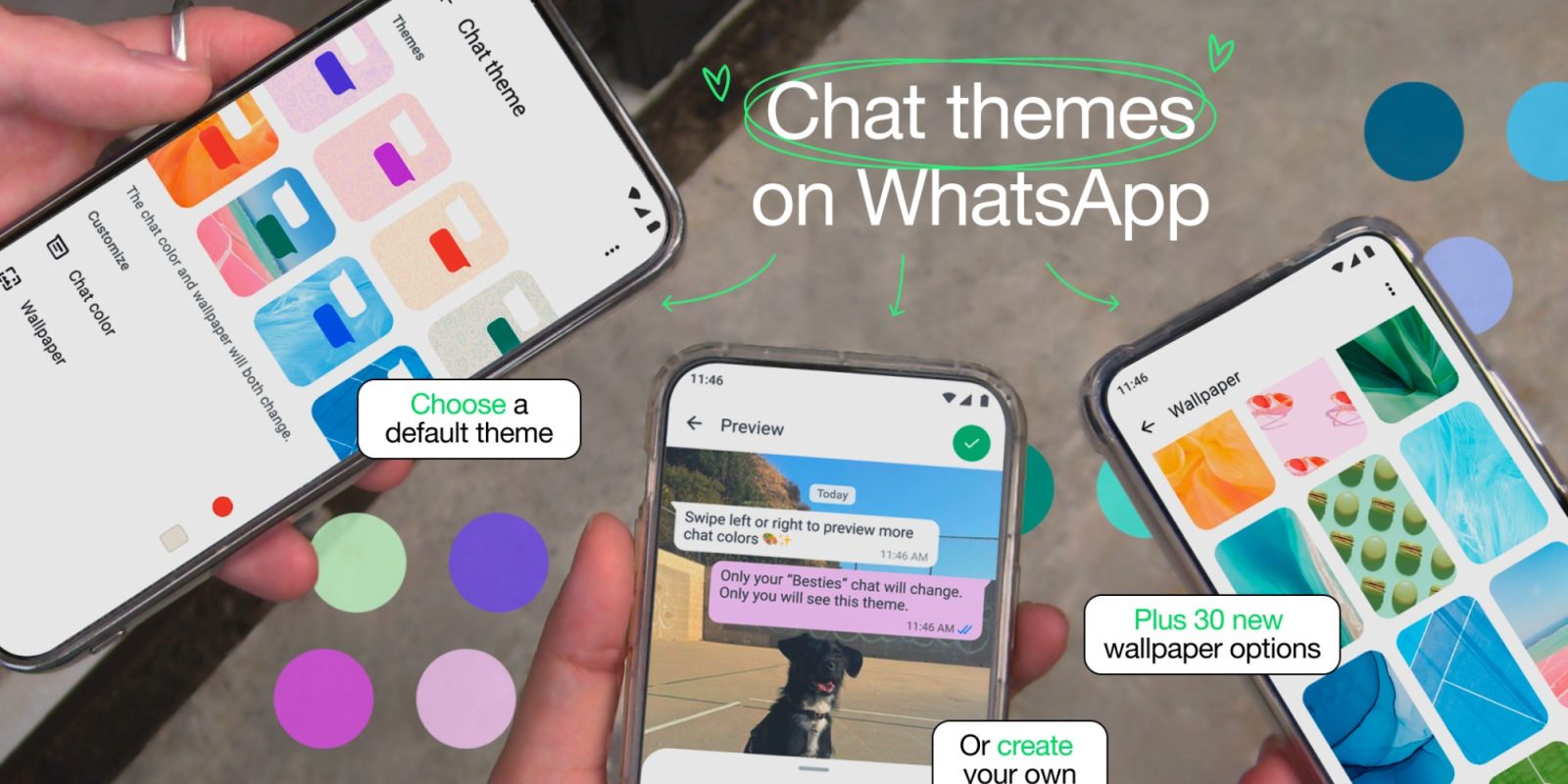 WhatsApp начинает устанавливать темы для чатов для всех