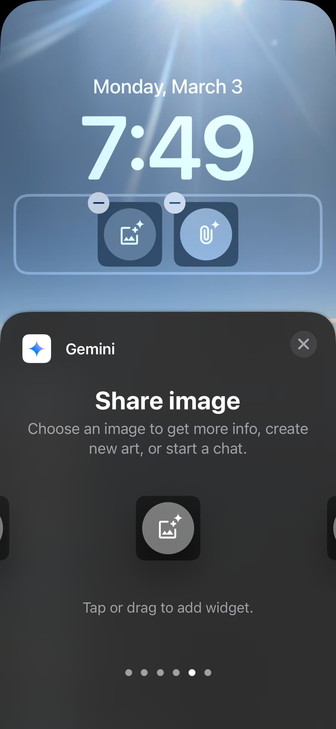 Виджеты для локскрина iPhone Gemini