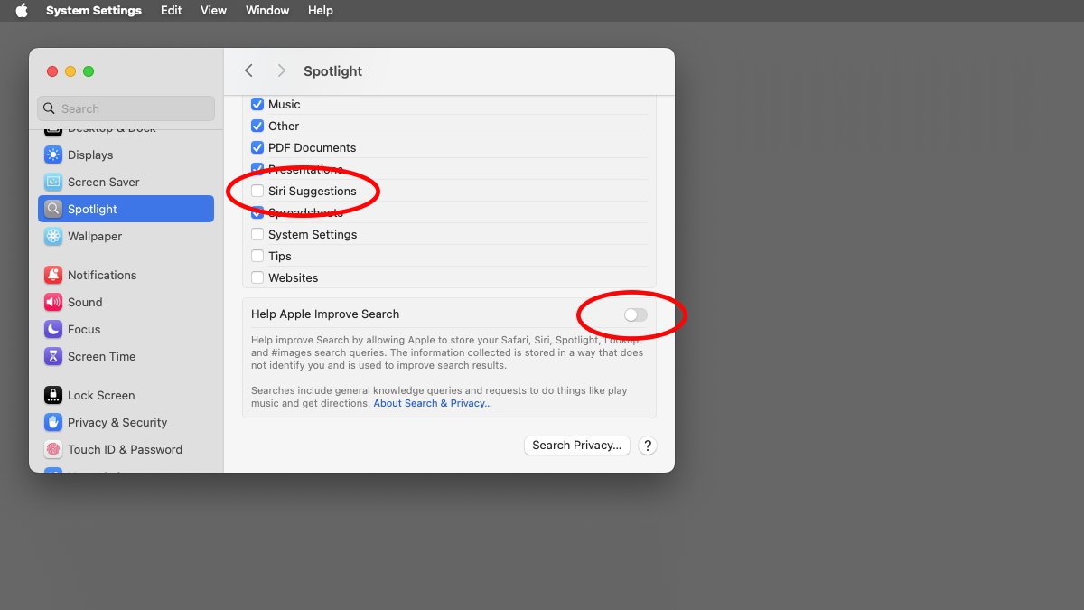 В Spotlight есть функция Siri Suggestions, которую можно отключить.