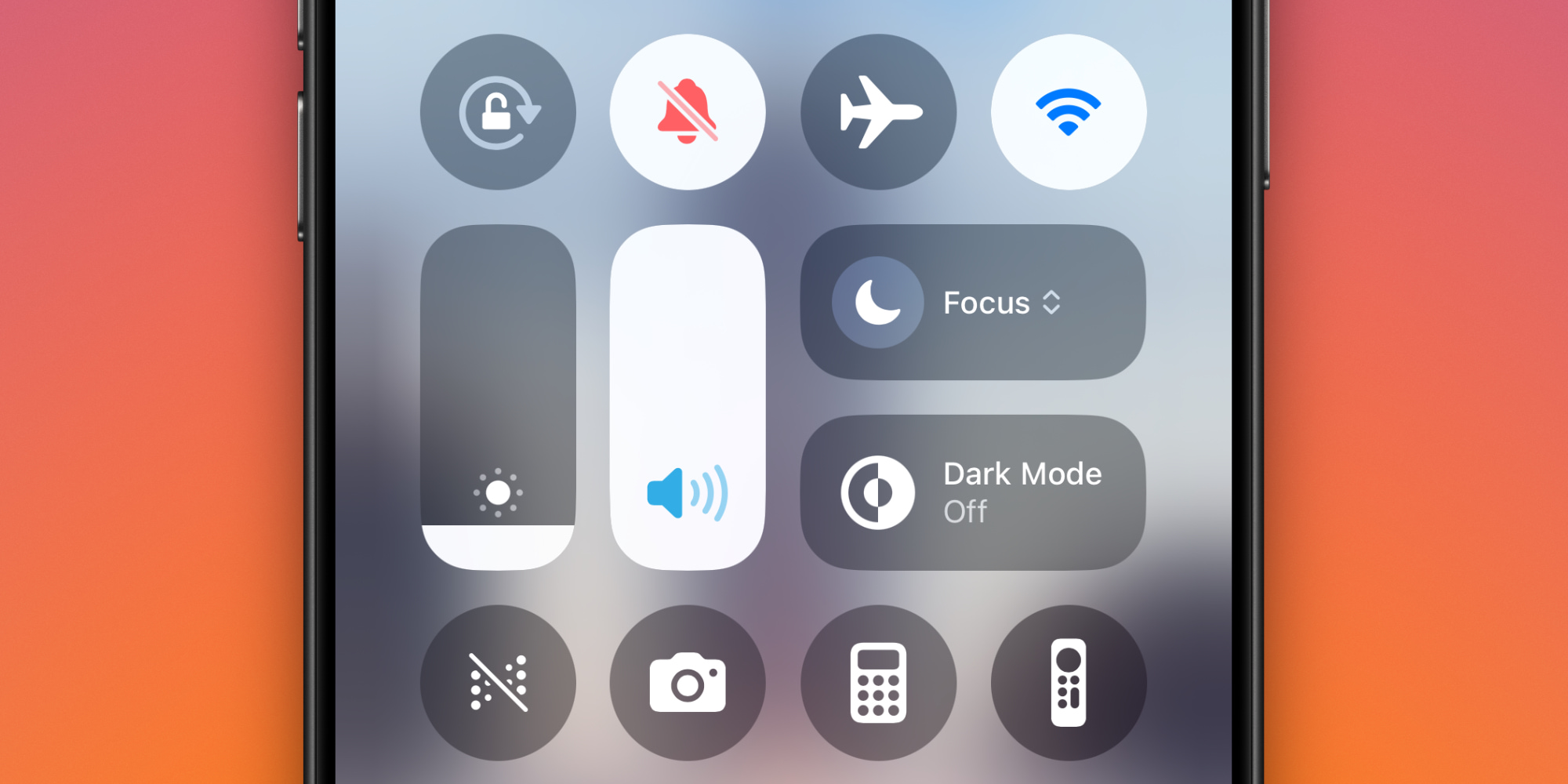 Центр управления iOS 18.4