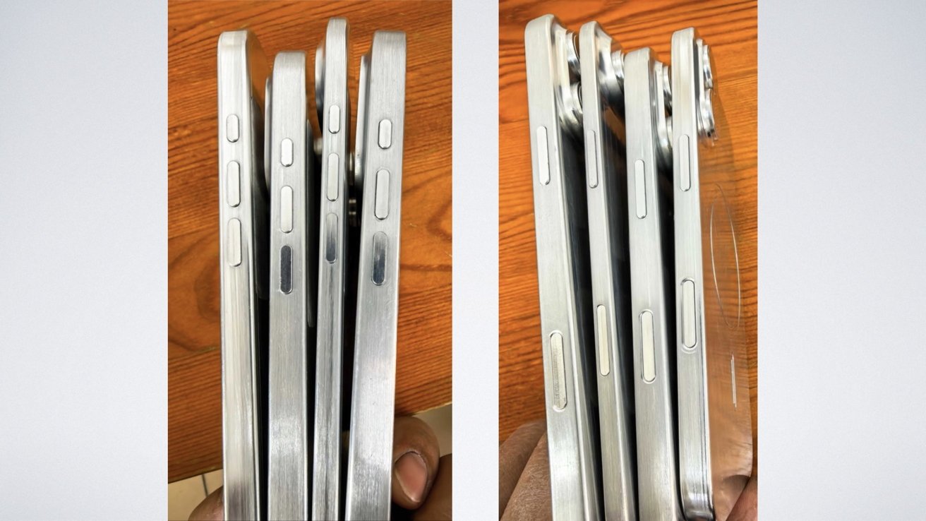 Утечка фотографий боковых видов предполагаемой линейки iPhone 17. Изображение - Сонни Диксон