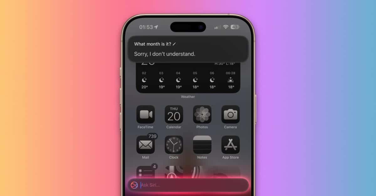 Пока мы беспокоимся об искусственном интеллекте, Siri не может ответить на вопрос "какой сейчас месяц?".
